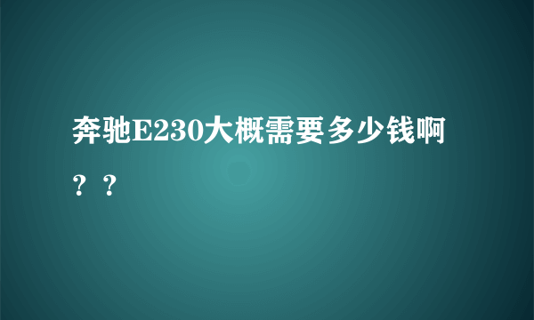 奔驰E230大概需要多少钱啊？？