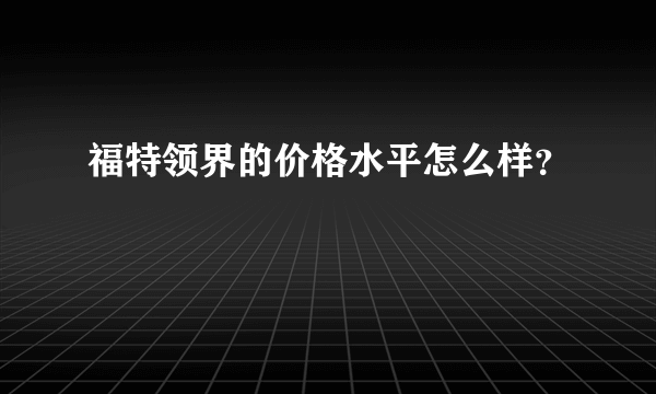 福特领界的价格水平怎么样？