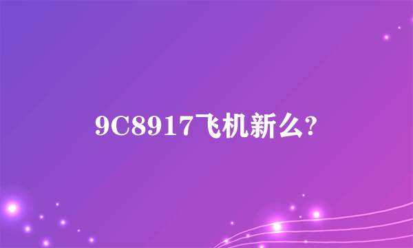 9C8917飞机新么?