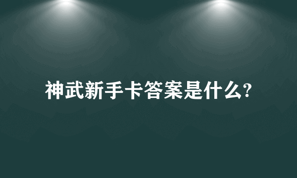 神武新手卡答案是什么?