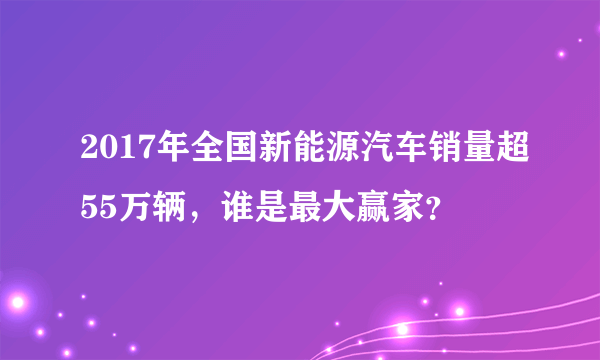 2017年全国新能源汽车销量超55万辆，谁是最大赢家？