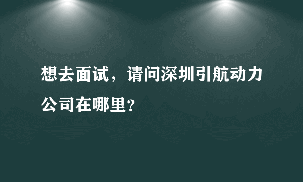 想去面试，请问深圳引航动力公司在哪里？