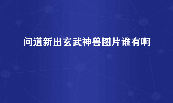 问道新出玄武神兽图片谁有啊