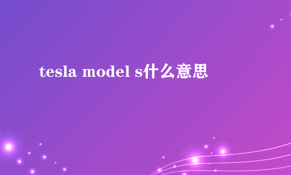 tesla model s什么意思