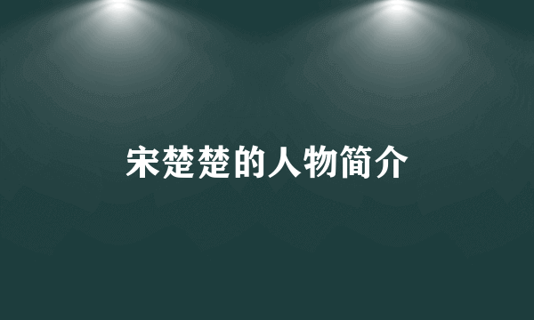 宋楚楚的人物简介