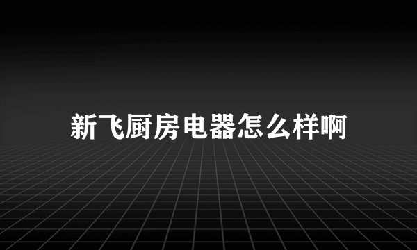 新飞厨房电器怎么样啊