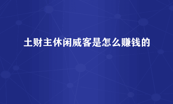 土财主休闲威客是怎么赚钱的