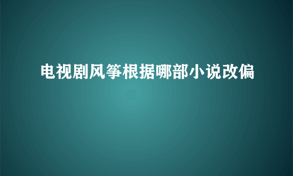 电视剧风筝根据哪部小说改偏