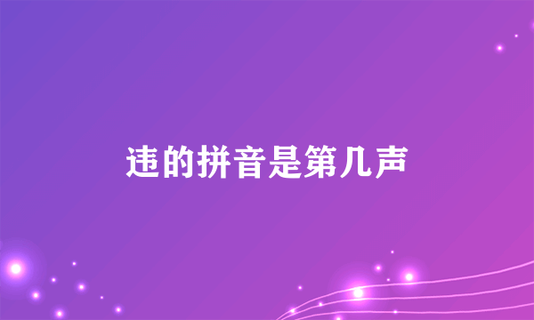 违的拼音是第几声