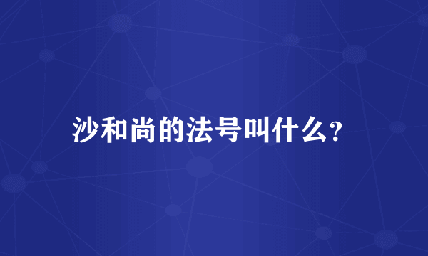 沙和尚的法号叫什么？