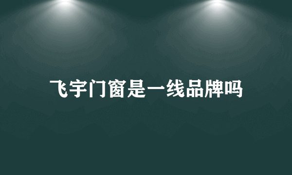 飞宇门窗是一线品牌吗