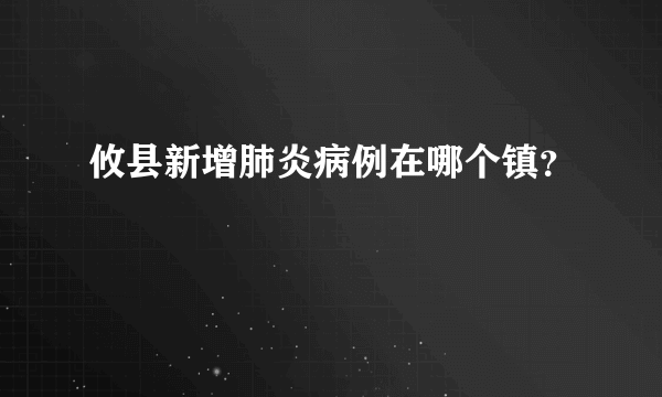 攸县新增肺炎病例在哪个镇？