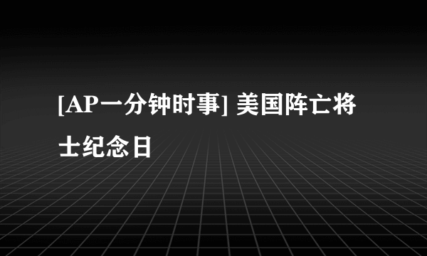 [AP一分钟时事] 美国阵亡将士纪念日