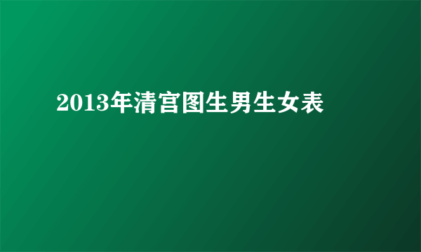 2013年清宫图生男生女表