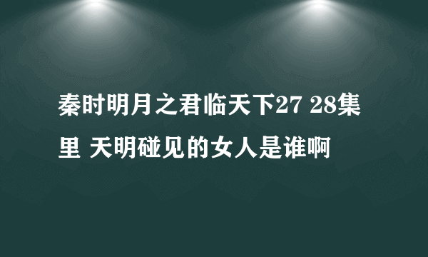 秦时明月之君临天下27 28集里 天明碰见的女人是谁啊