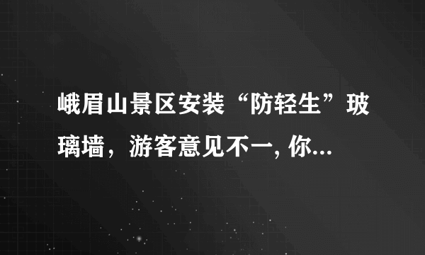 峨眉山景区安装“防轻生”玻璃墙，游客意见不一, 你怎么看？