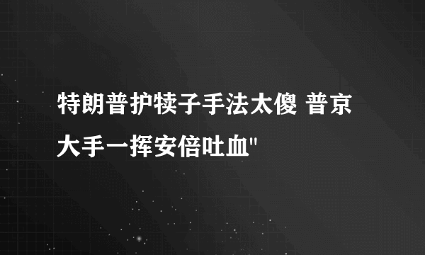 特朗普护犊子手法太傻 普京大手一挥安倍吐血