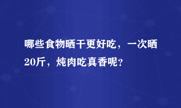 哪些食物晒干更好吃，一次晒20斤，炖肉吃真香呢？