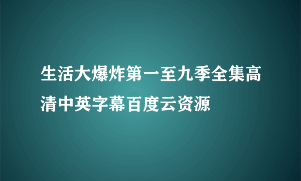 生活大爆炸第一至九季全集高清中英字幕百度云资源