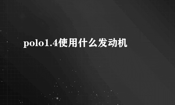 polo1.4使用什么发动机