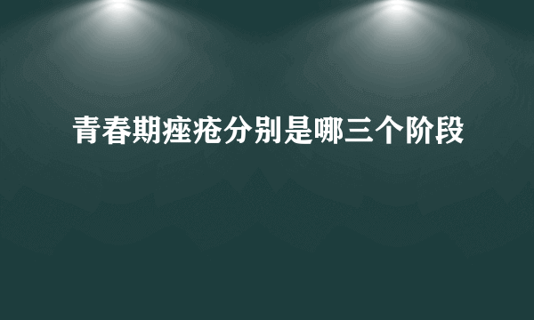 青春期痤疮分别是哪三个阶段