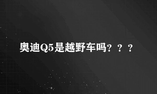 奥迪Q5是越野车吗？？？