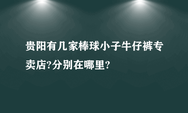 贵阳有几家棒球小子牛仔裤专卖店?分别在哪里?