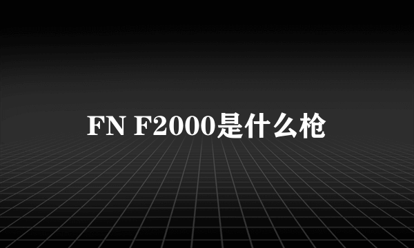 FN F2000是什么枪