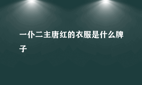 一仆二主唐红的衣服是什么牌子