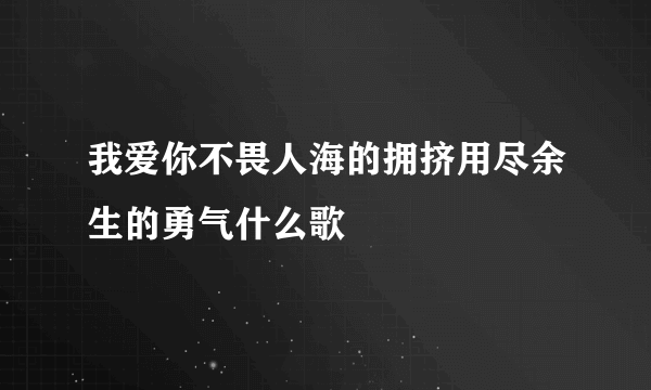 我爱你不畏人海的拥挤用尽余生的勇气什么歌