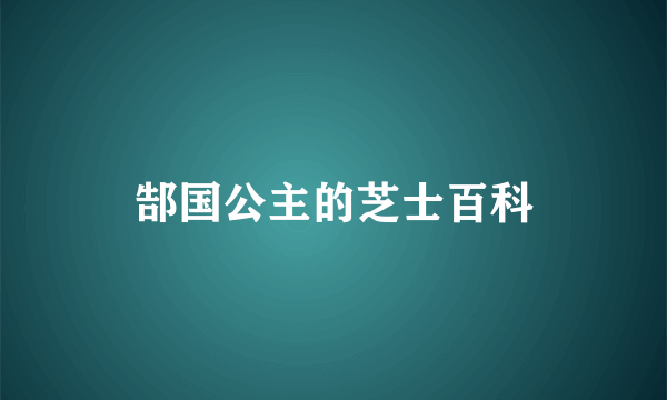 郜国公主的芝士百科