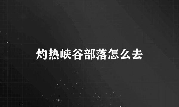 灼热峡谷部落怎么去