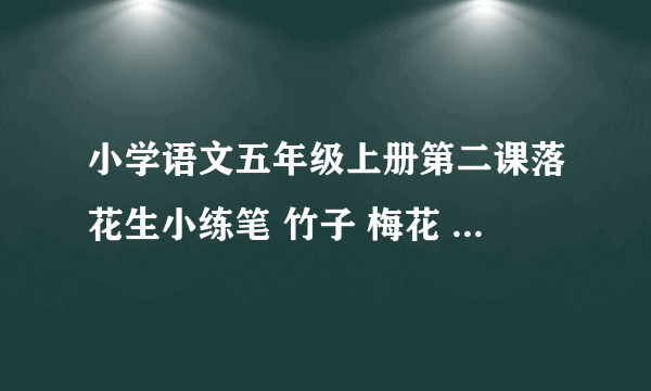 小学语文五年级上册第二课落花生小练笔 竹子 梅花 蜜蜂 路灯