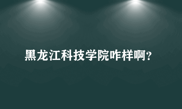 黑龙江科技学院咋样啊？