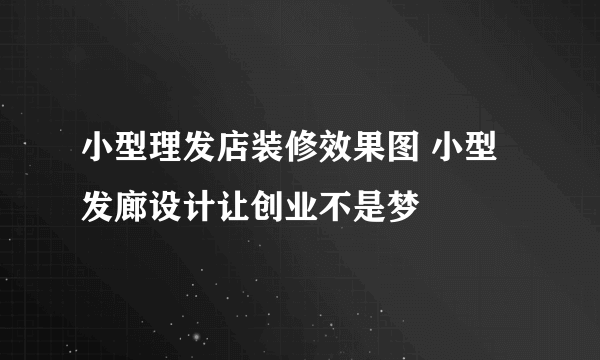 小型理发店装修效果图 小型发廊设计让创业不是梦