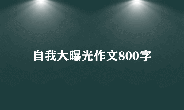 自我大曝光作文800字