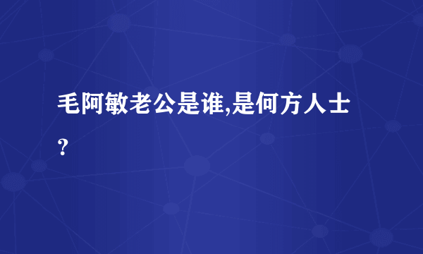 毛阿敏老公是谁,是何方人士？