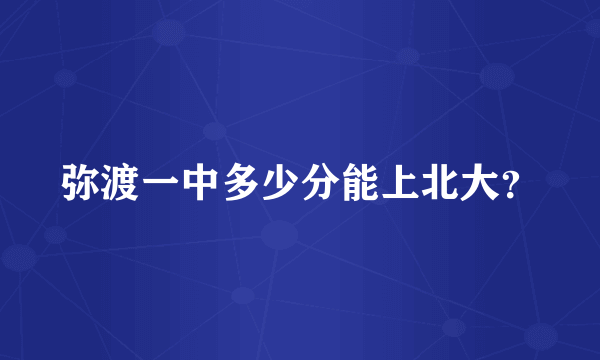 弥渡一中多少分能上北大？