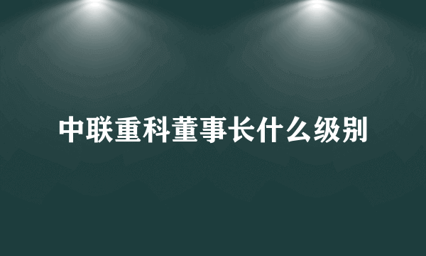 中联重科董事长什么级别