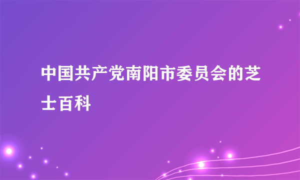 中国共产党南阳市委员会的芝士百科