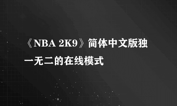 《NBA 2K9》简体中文版独一无二的在线模式