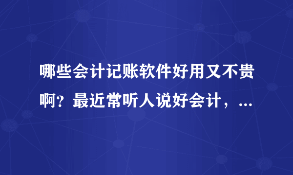 哪些会计记账软件好用又不贵啊？最近常听人说好会计，怎么样啊？