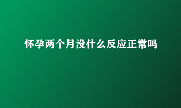 怀孕两个月没什么反应正常吗