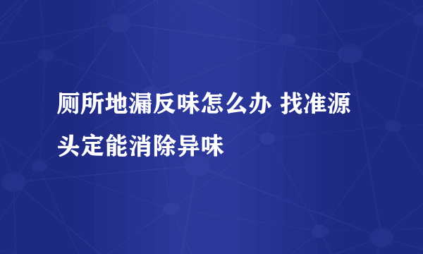 厕所地漏反味怎么办 找准源头定能消除异味