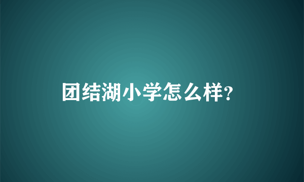 团结湖小学怎么样？