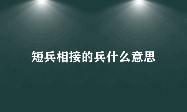 短兵相接的兵什么意思