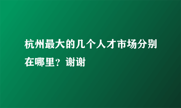 杭州最大的几个人才市场分别在哪里？谢谢