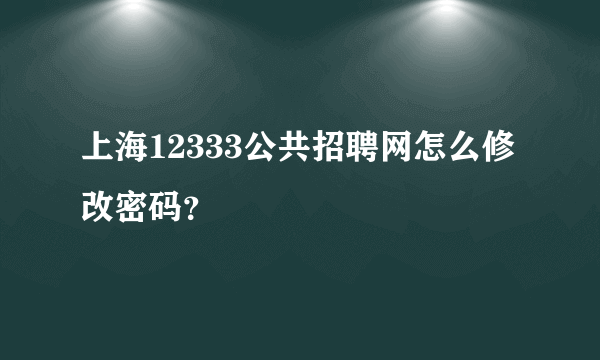 上海12333公共招聘网怎么修改密码？