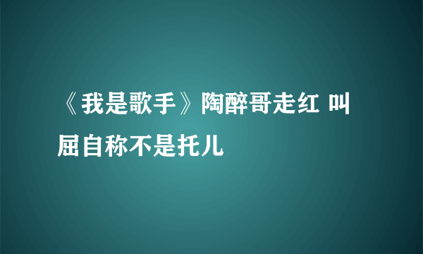 《我是歌手》陶醉哥走红 叫屈自称不是托儿