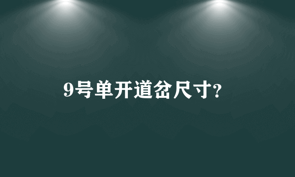 9号单开道岔尺寸？